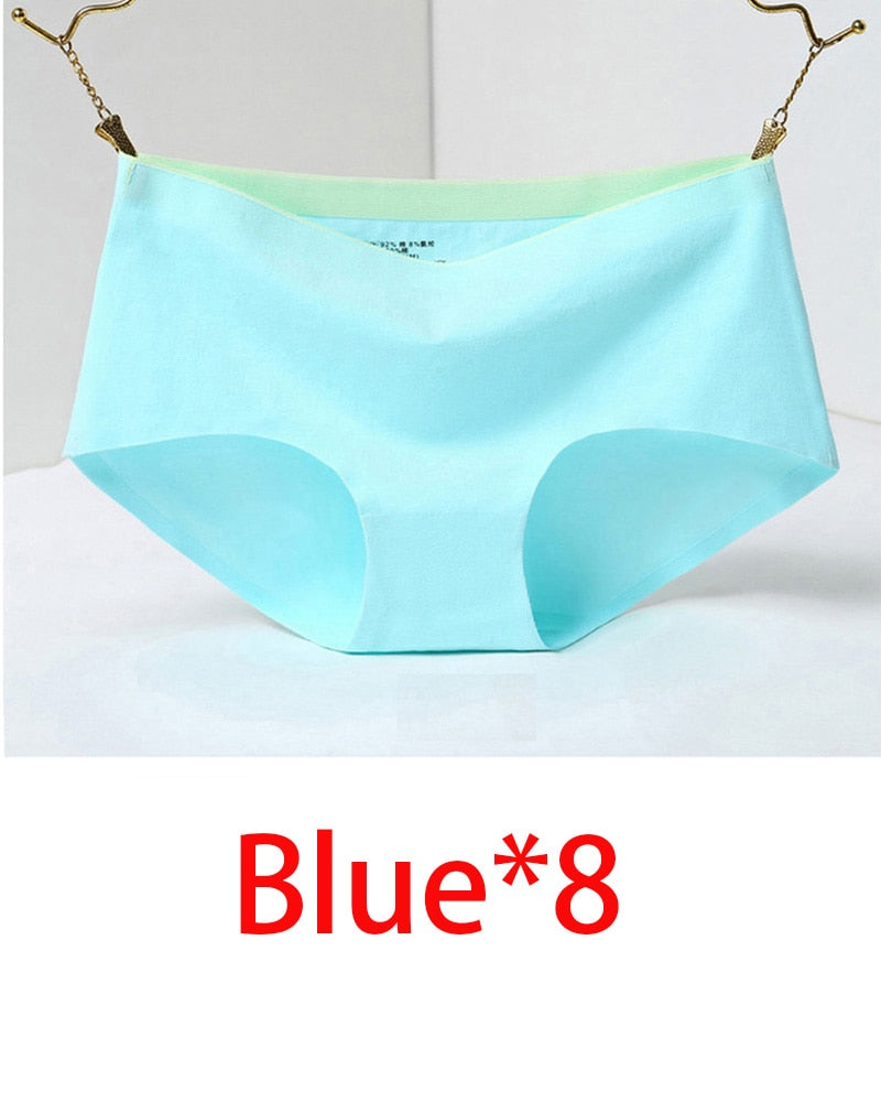 8Pcs Briefs for Women fashion sexy woman panties Solid seamless underpants  cpanties for women cotton underwear girl knickers